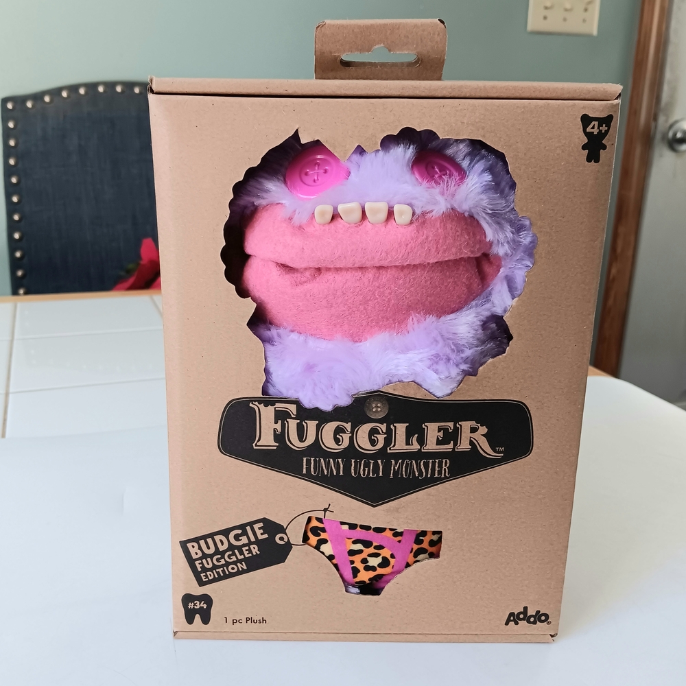 NEW Fuggler Ugly Monster BUDGIE EDITION 9" Purple Grin Grin Alien Plush Toy